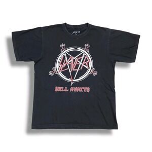 Slayer Hell Awaits 1985 Tour Crew Neck Black T-Shirt Men's L